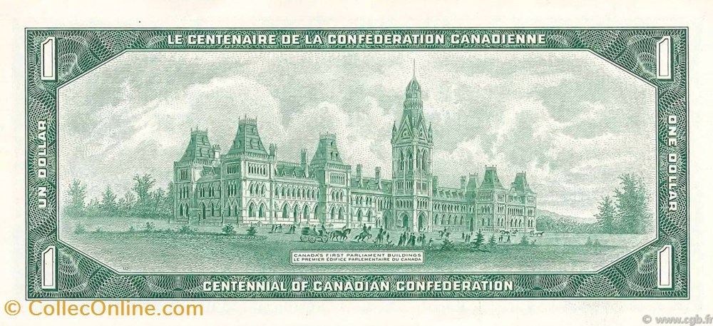 Canada-Centenaire de la confédération Candadienne-1 dollar-1967 billets canada centenaire de la confederation candadienne 1 dollar 1967