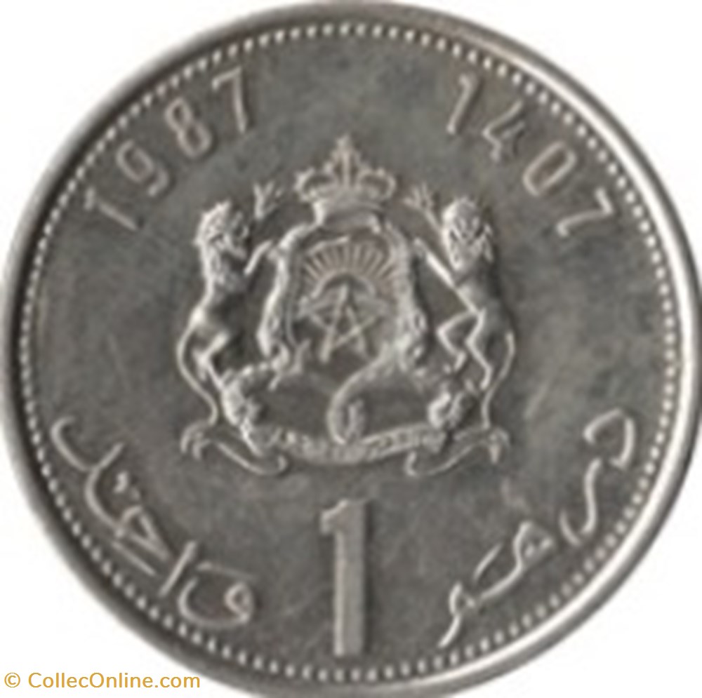 1 Dirham Maroc 1987 monnaies monde 1 dirham maroc 1987