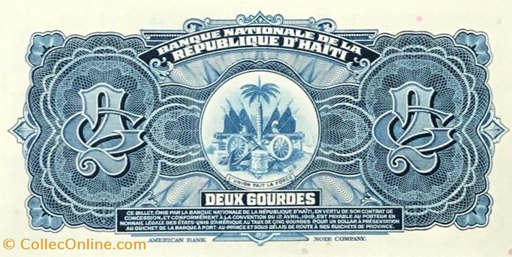 billets haiti 2 gourdes 1971