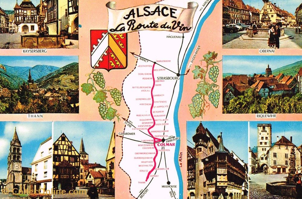 cartes postales france alsace route du vin