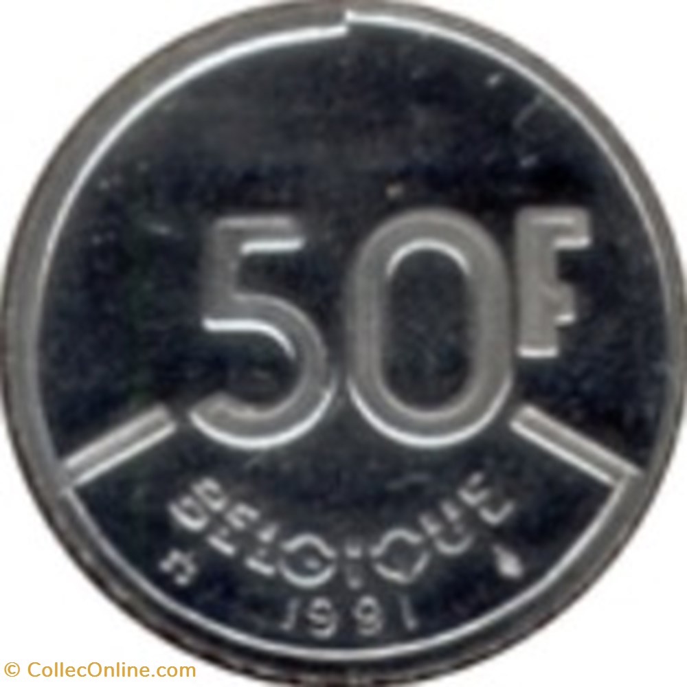 monnaies monde 50 francs francais belgique 1989