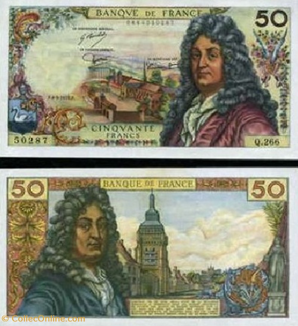 50 Francs RACINE Type 1962 billets europe france 50 francs racine type 1962