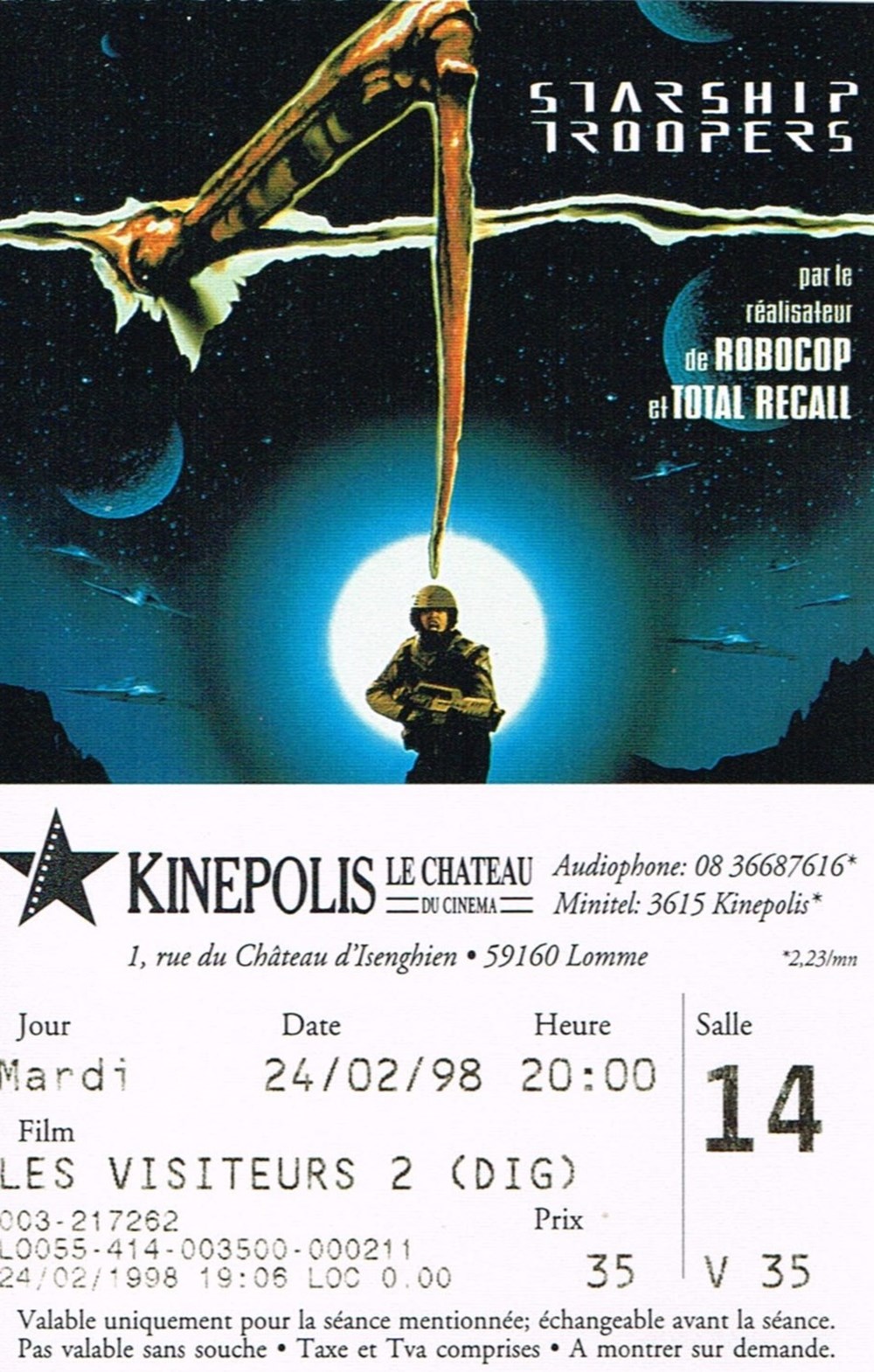 Starship Troopers documents anciens tickets d entree starship troopers