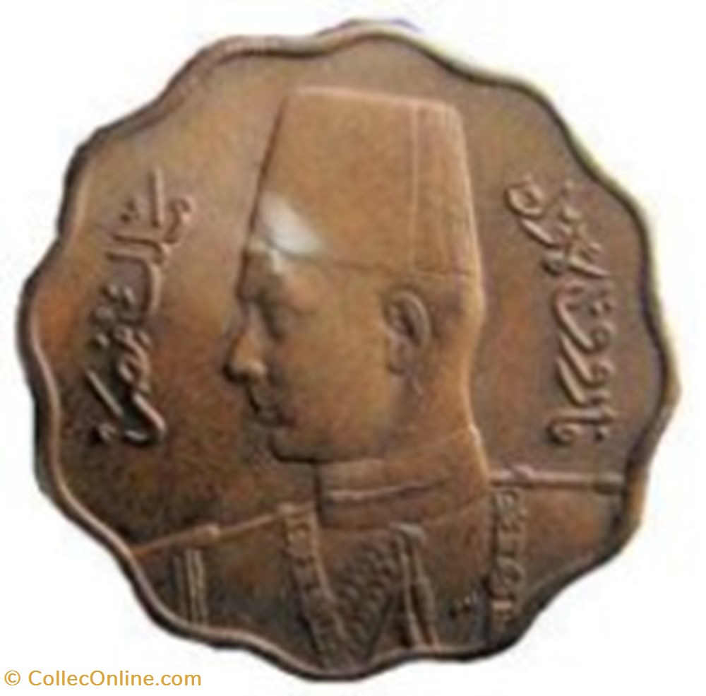 10 millièmes - Farouk 1943 Egypte monnaies monde 10 milliemes farouk 1943 egypte