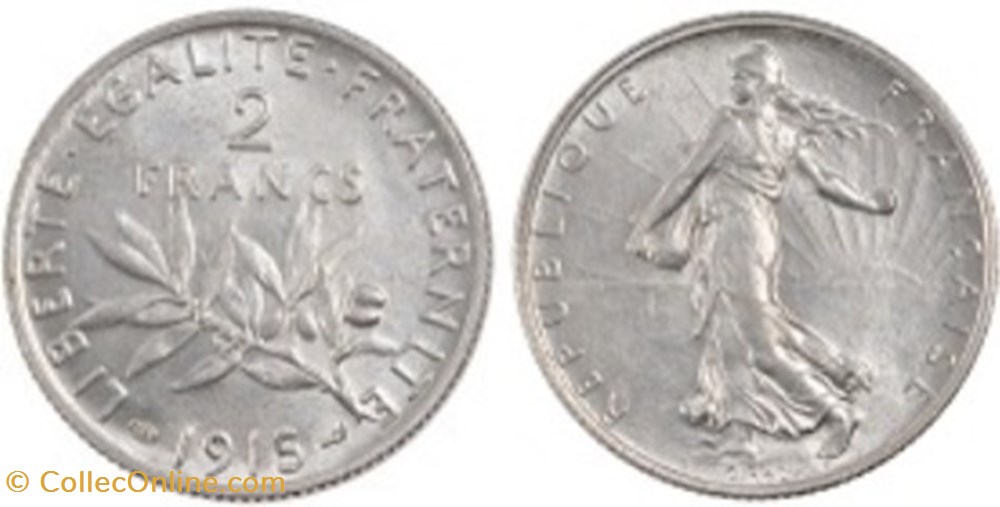 2 Francs Semeuse 1914 monnaies 2 francs semeuse 1914