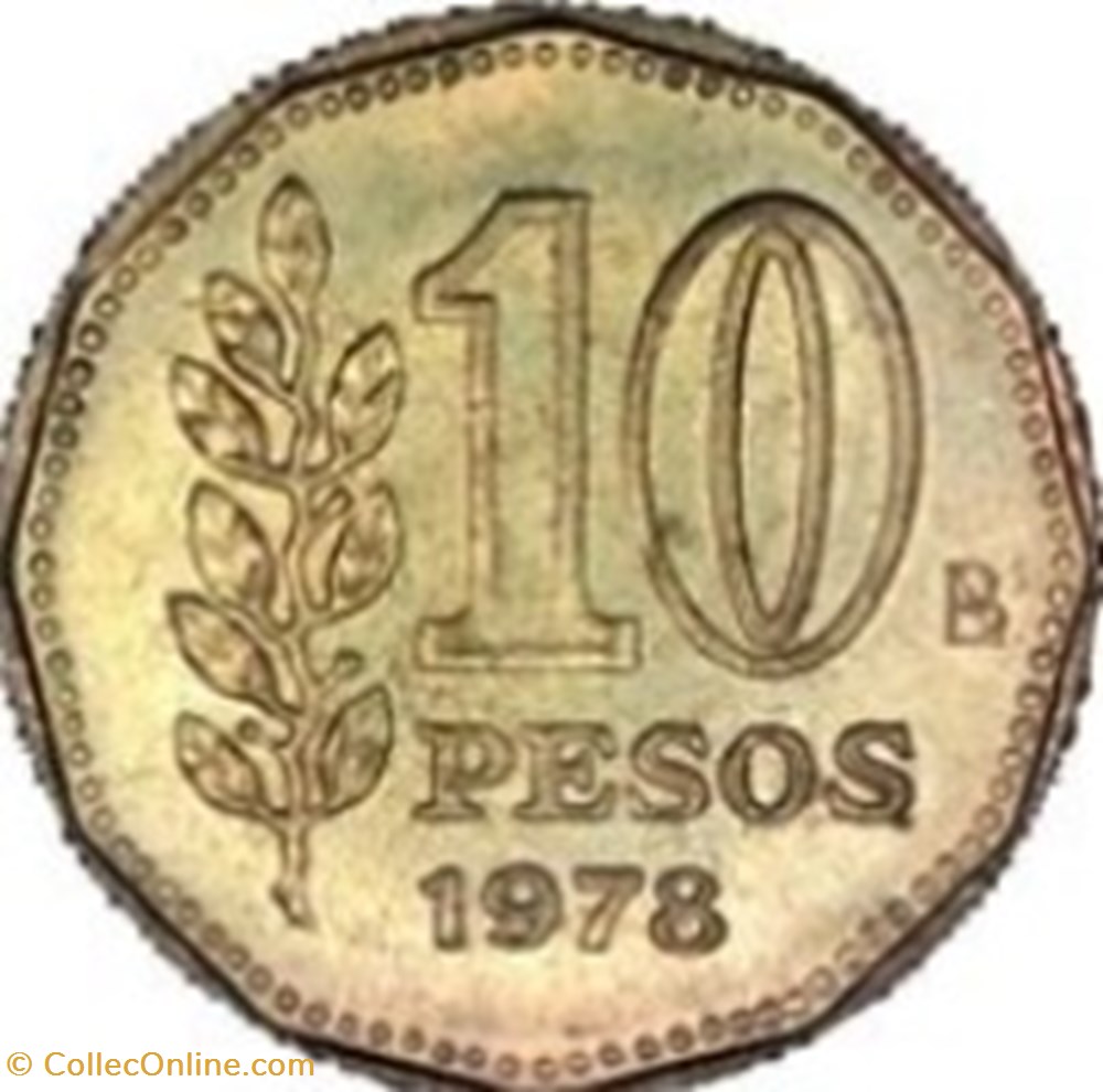 monnaies monde 10 pesos argentine 1976