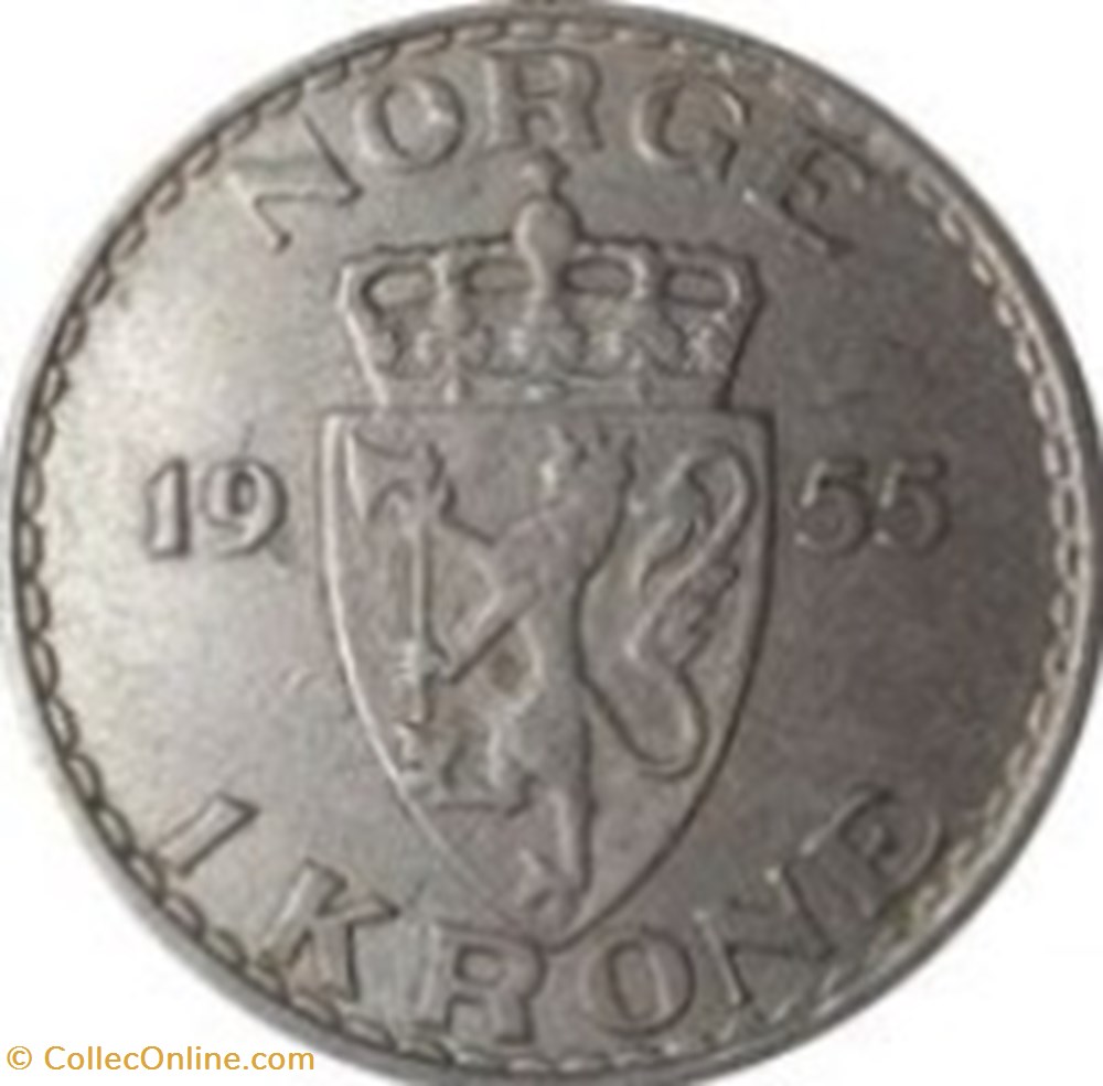 1 couronne Haakon VII Norvège 1956 monnaies monde 1 couronne haakon vii norvege 1956