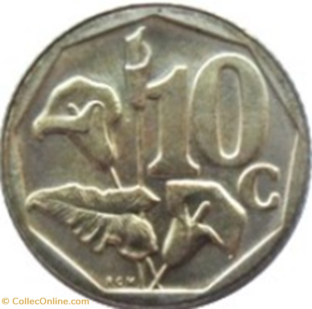 monnaies monde 10 cents en zoulou iningizimu afrika afrique du sud 2008