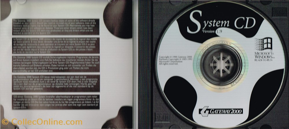 informatique logiciels gateway 2000 systeme cd 1 9