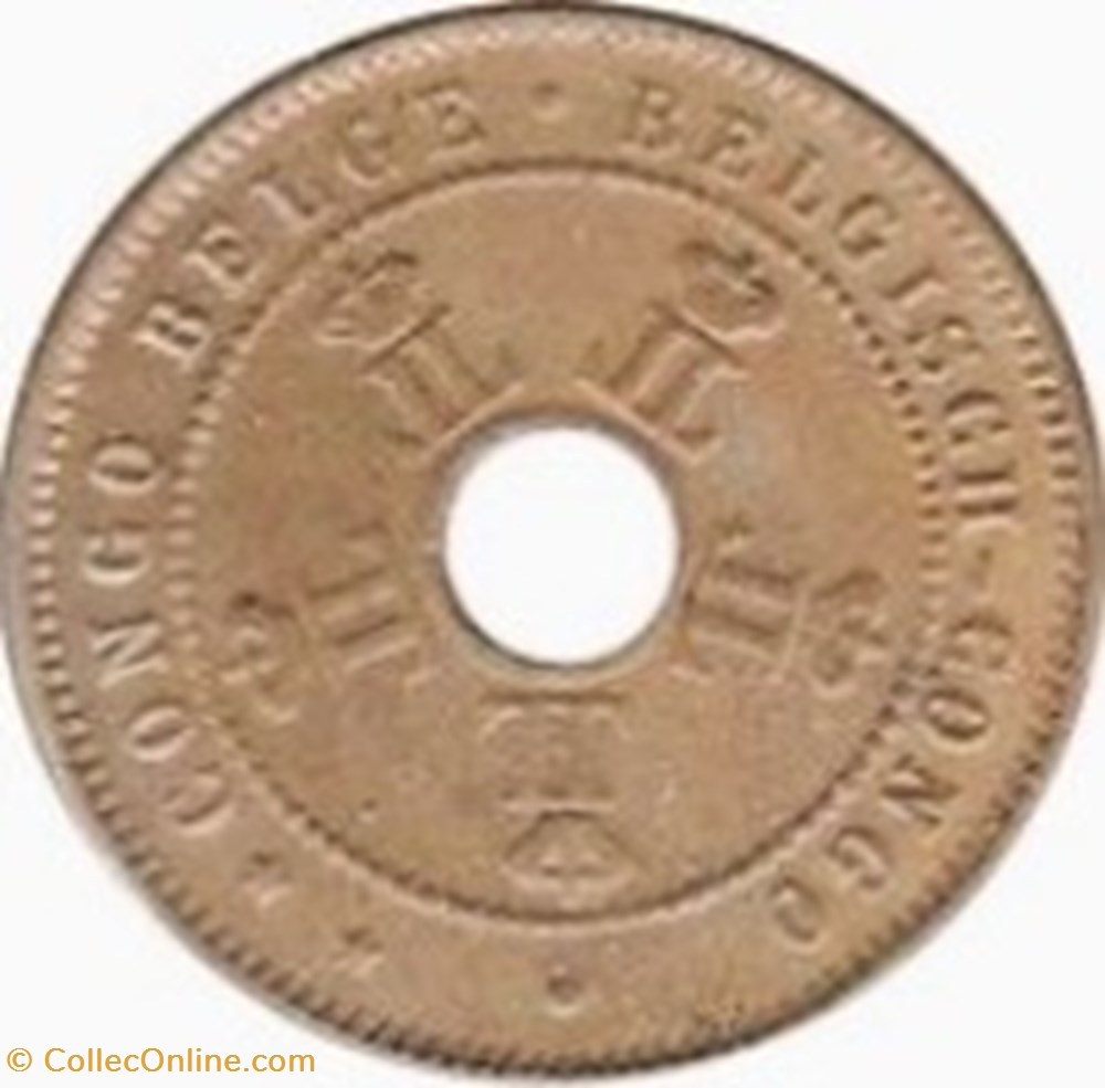 5 centimes - Léopold II Congo Belge- 1909 monnaies monde 5 centimes leopold ii congo belge 1909