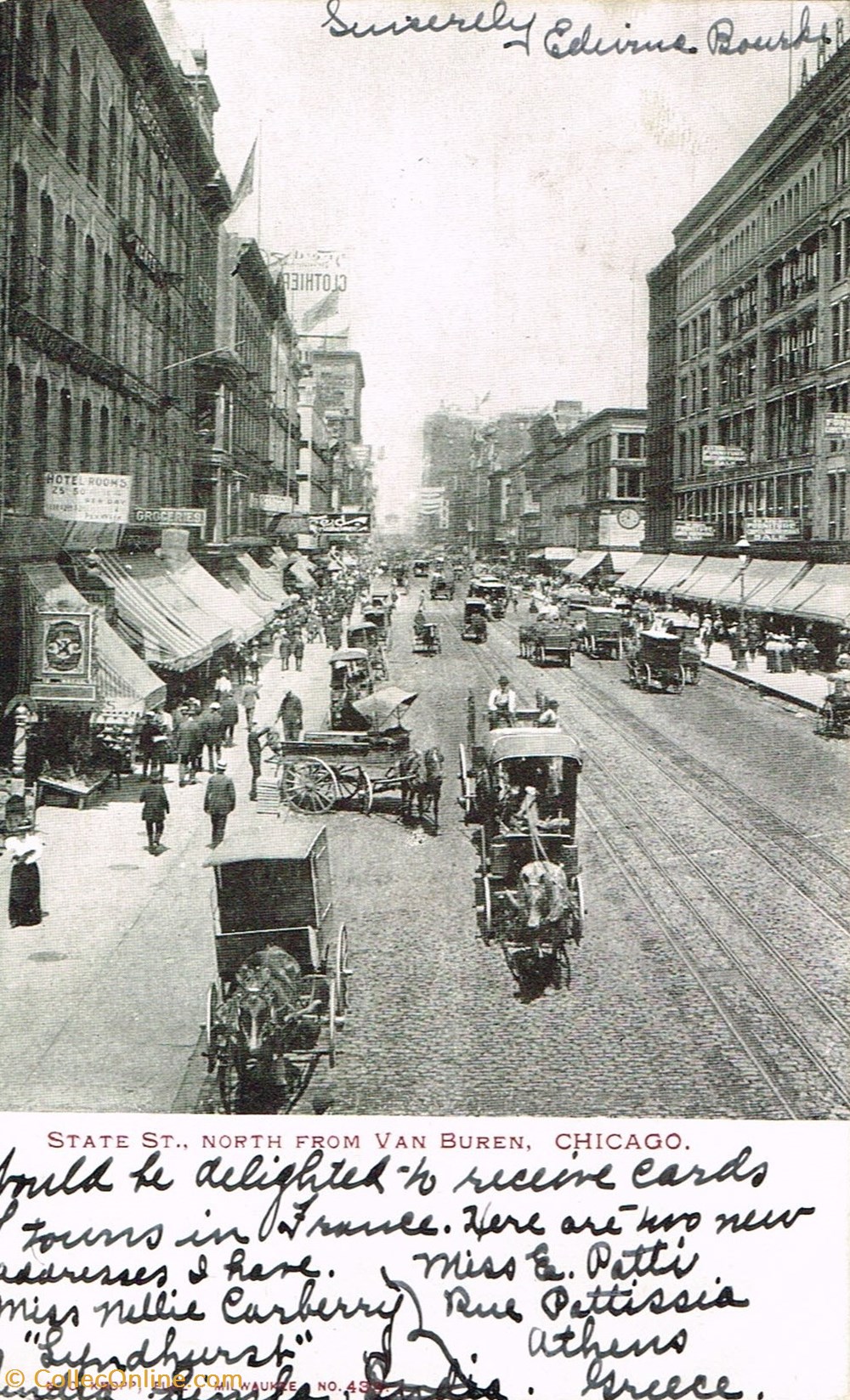 cartes postales etats unis chicago state north from van burren