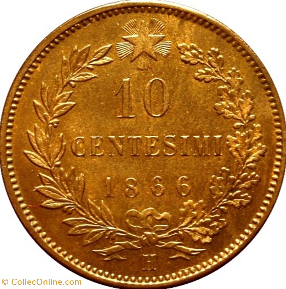 10 centesimi Victor-Emmanuel II Italie monnaies monde 10 centesimi victor emmanuel ii italie