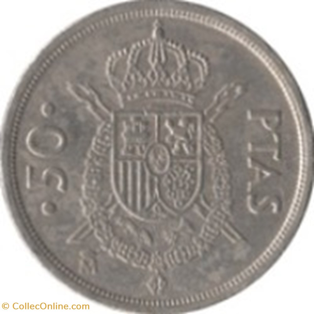 50 pesetas Juan Carlos I M couronné Espagne 1982 monnaies monde 50 pesetas juan carlos i m couronne espagne 1982
