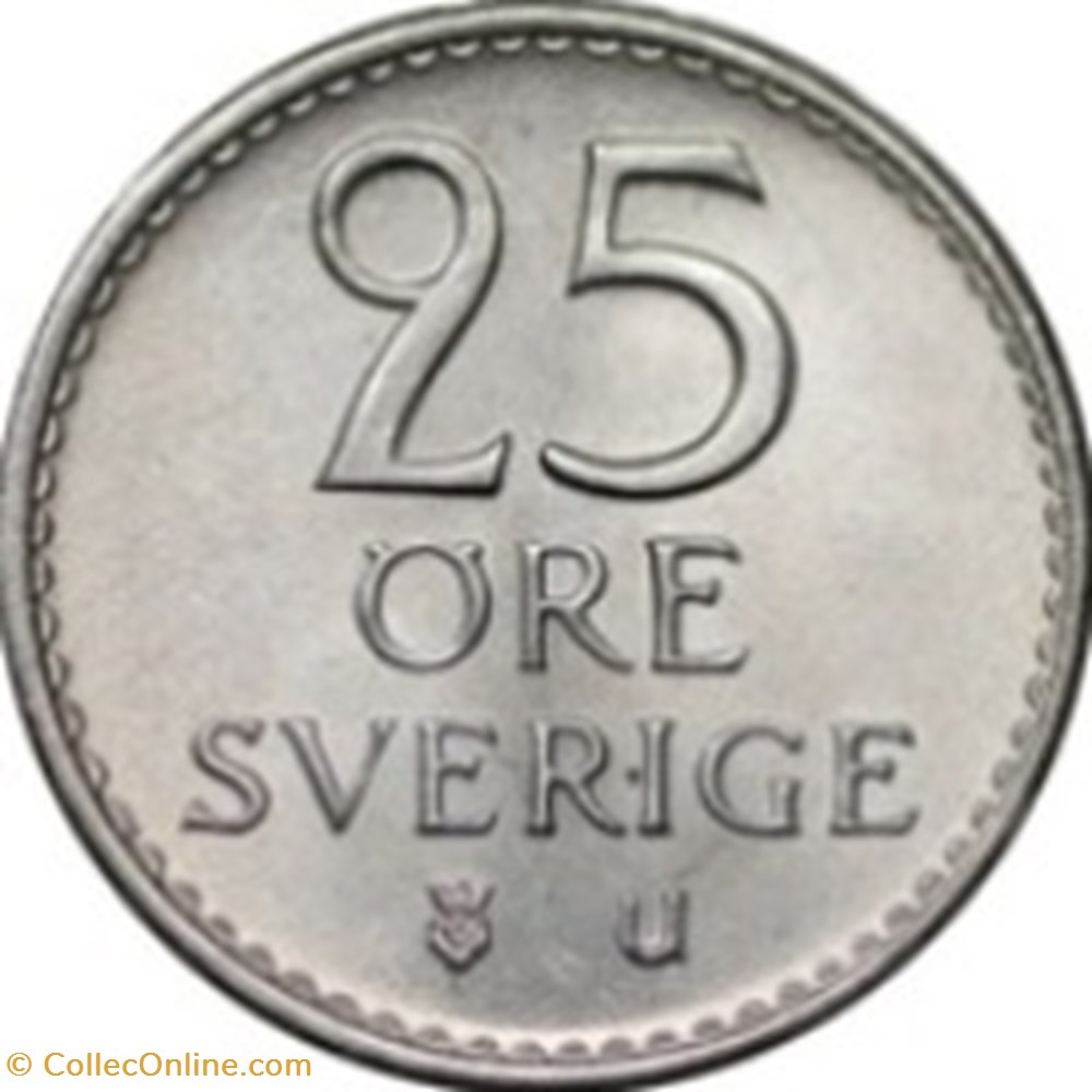 25 öre Gustaf VI Adolf Suède 1967 monnaies monde 25 ore gustaf vi adolf suede 1967