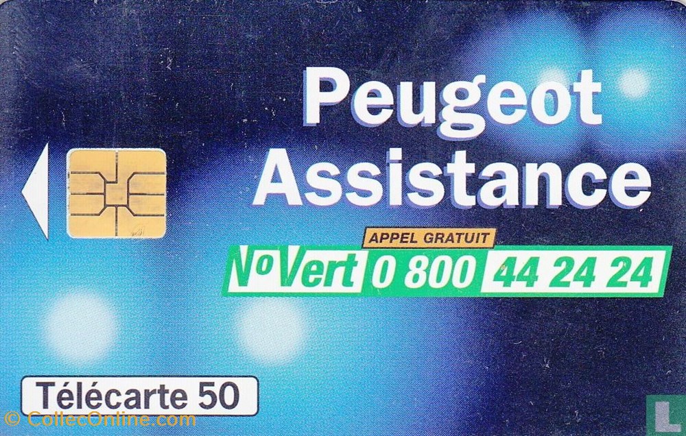 divers telecartes cartes telephoniques france peugeot assistance solaique 03 1990