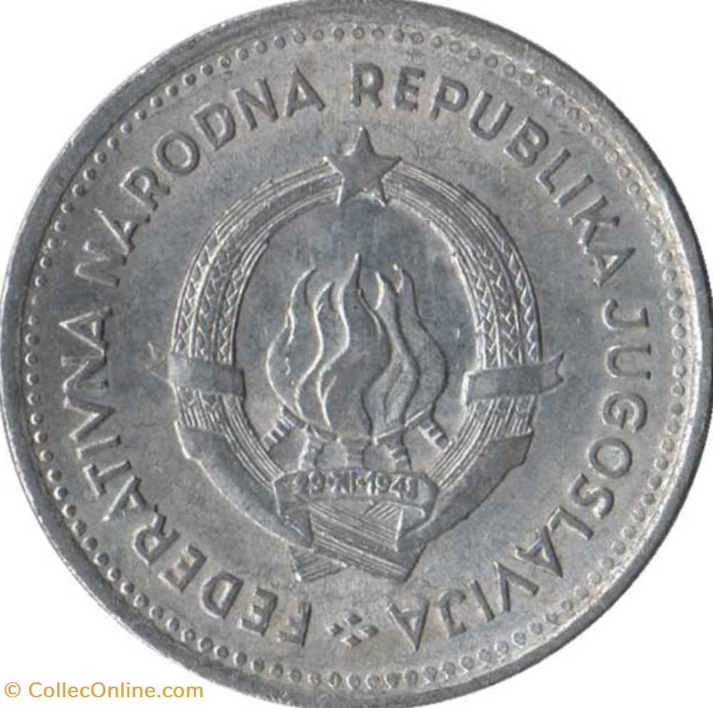 monnaies monde 2 dinar yougoslavie 1953
