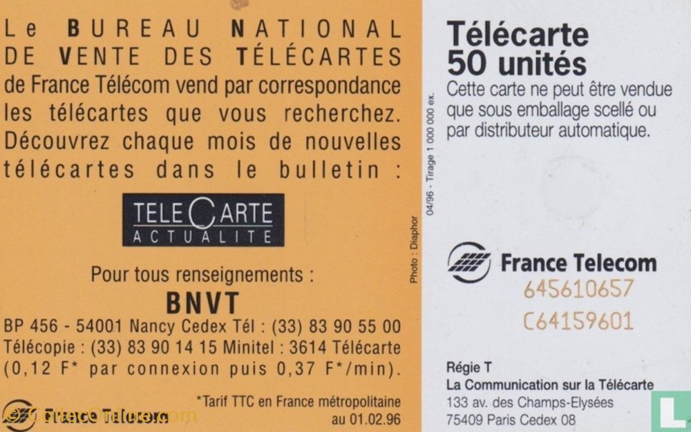 divers telephoniques france bureau national de vente des telecartes schlumberger 07 1 1992