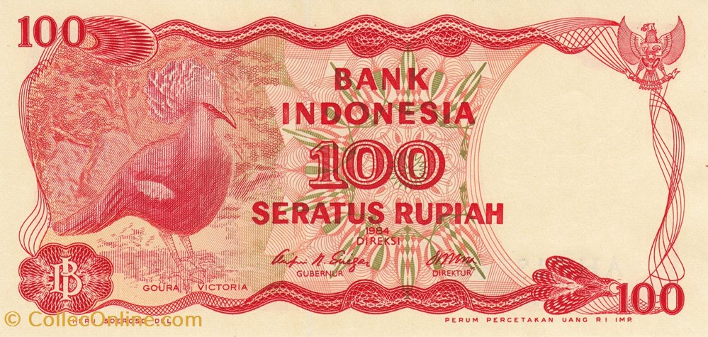 Indonésie-100 Rupiah 1984 billets indonesie 100 rupiah 1984