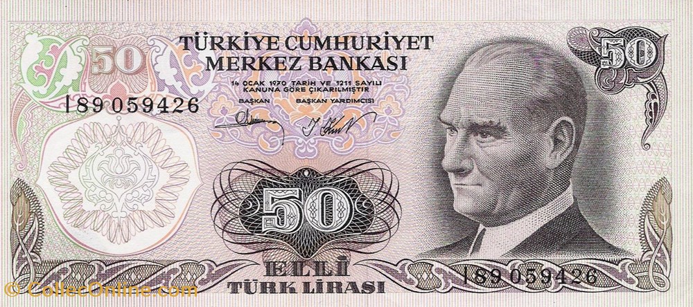 Turquie-50 Türk Lirası 1983 billets turquie 50 turk liras 1983