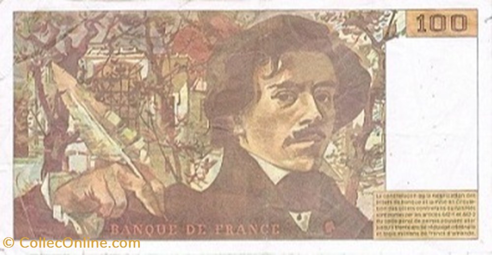 100 Francs DELACROIX442-1 &442-2 Type 1978 billets europe france 100 francs delacroix442 1 442 2 type 1978