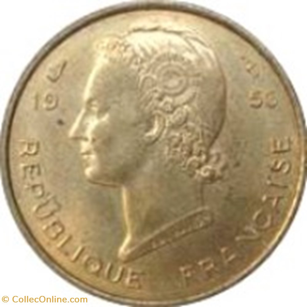 monnaies monde france 5 francs afrique occidentale francaise 1956