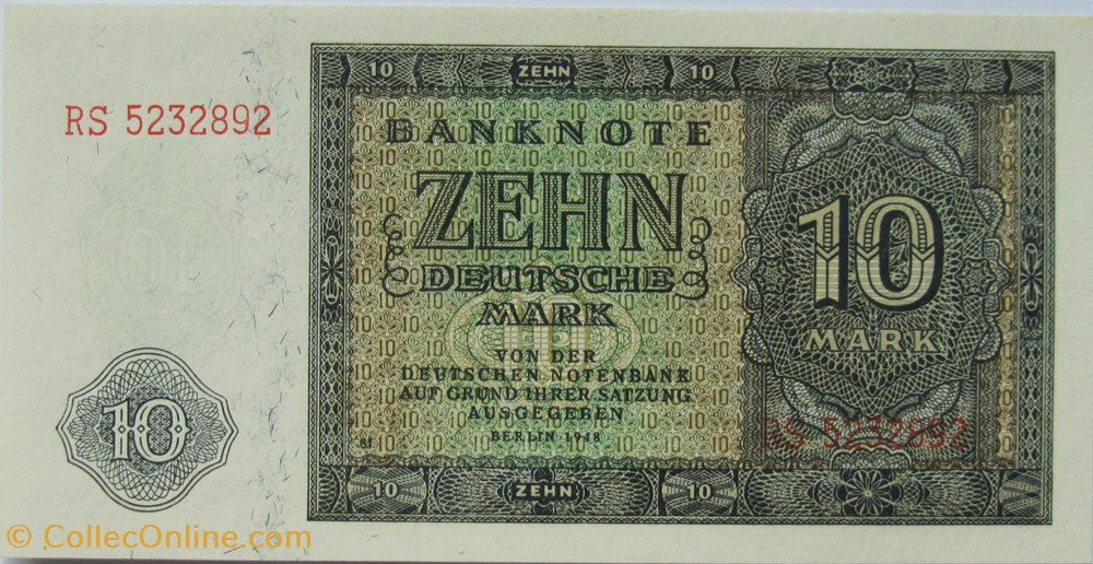 Allemagne-10 Deutsche Mark-1948 billets allemagne 10 deutsche mark 1948