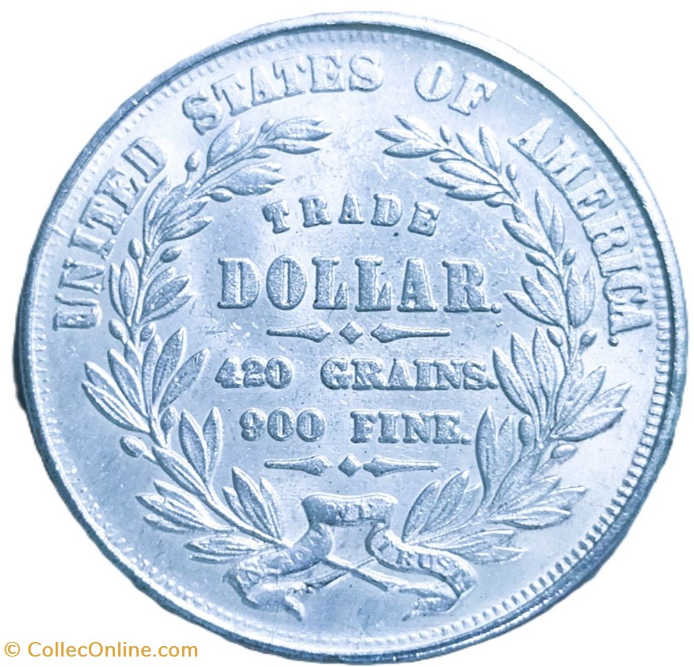 Etats Unis-1 Trade Dollar 1872-Faux d'époque provenance Chine monnaies monde etats unis 1 trade dollar 1872 faux epoque provenance chine