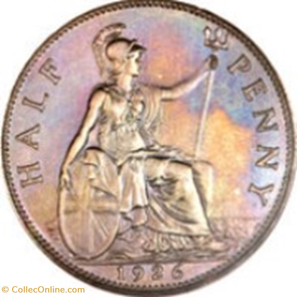 monnaies monde royaume uni penny george v 2e effigie tete large angleterre 1926