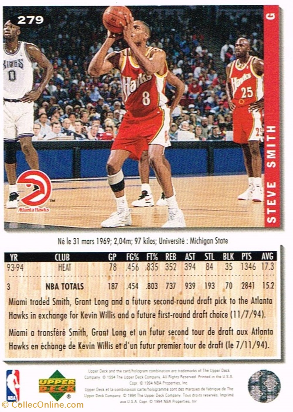 sport olympisme sports collectifs basketball nba 1994 steve smith hawks