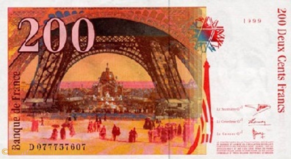 200 Francs EIFFEL Type 1995 billets europe france 200 francs eiffel type 1995