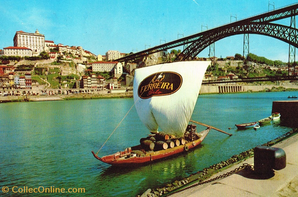 cartes postales portugal porto bateau rabelo