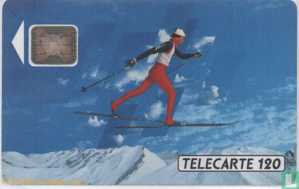 divers telecartes cartes telephoniques france ski de fond schlumberger 04an