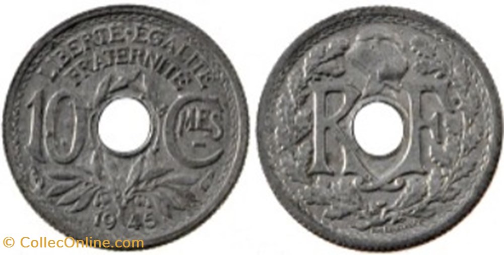 10 centimes Lindauer 1945 Petit module monnaies 10 centimes lindauer 1945 petit module