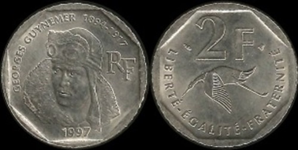 2 Francs Georges Guynemer 1997 monnaies 2 francs georges guynemer 1997