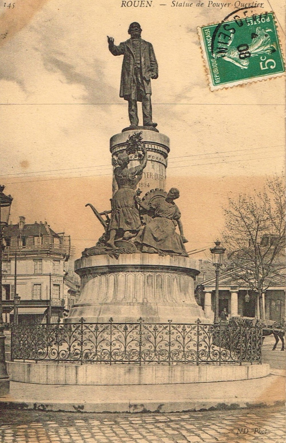 France-Seine Maritime-Rouen-statue de Pouyer Querlier cartes postales france seine maritime rouen statue de pouyer querlier