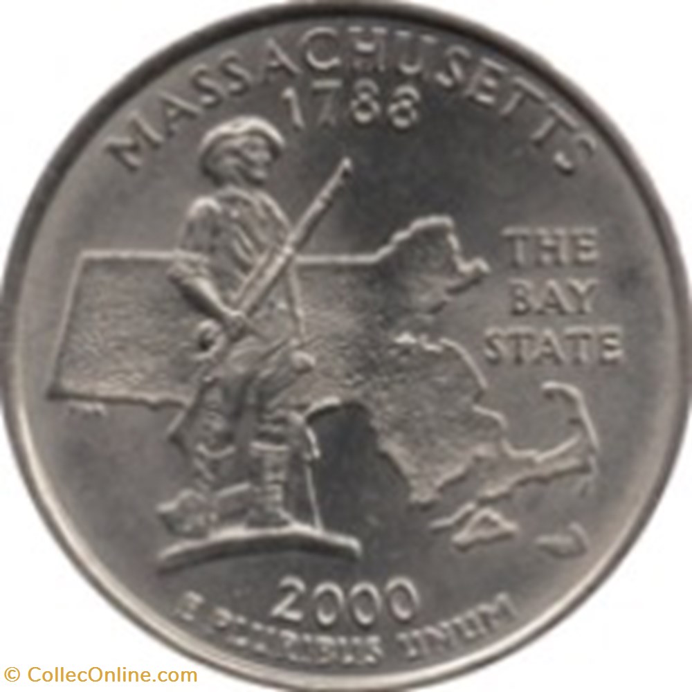 Etats Unis-¼ Dollar "Quarter Massachusetts" 2000 D monnaies monde etats unis dollar quarter massachusetts 2000 d