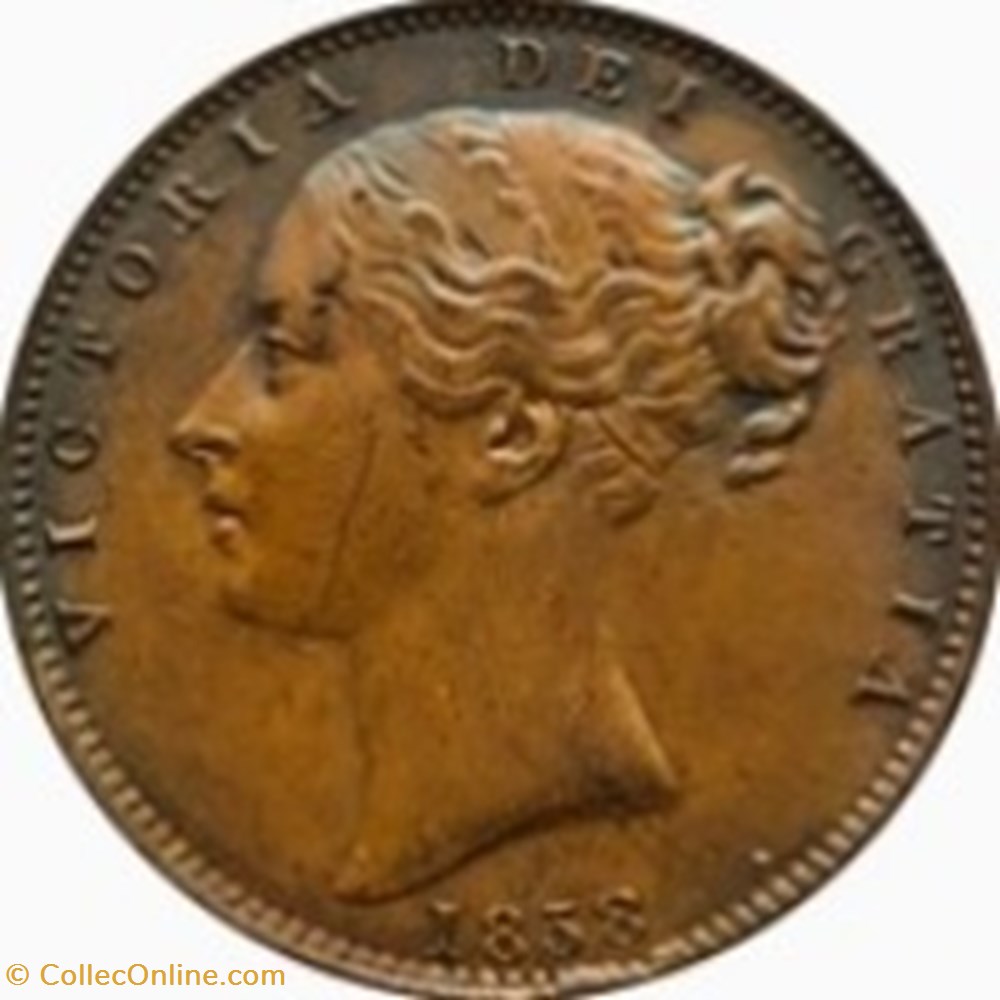 1 farthing Victoria "young head", cuivre Angleterre 1853 monnaies monde royaume uni 1 farthing victoria young head cuivre angleterre 1853