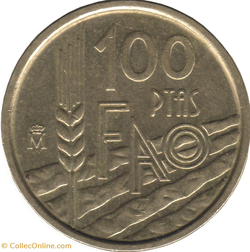 100 pesetas FAO Espagne 1995 monnaies monde 100 pesetas fao espagne 1995