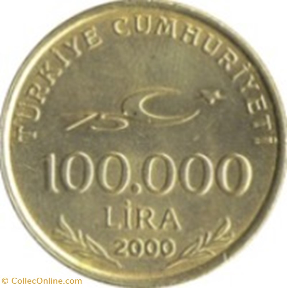 100 000 Lira Turquie 1999 monnaies monde 100 000 lira turquie 1999