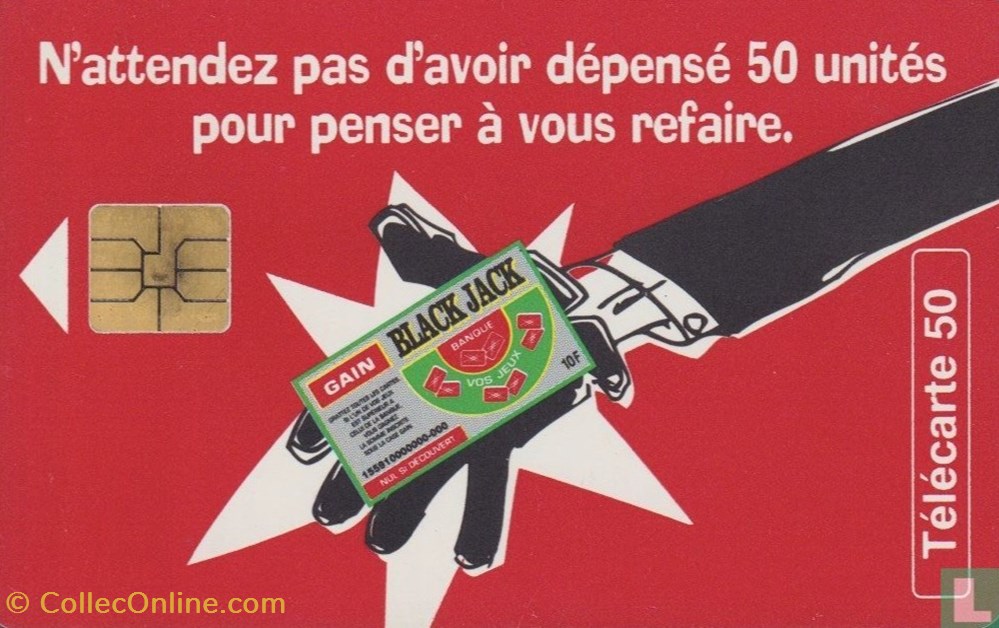 divers telecartes cartes telephoniques france black jack solaique 03 1990