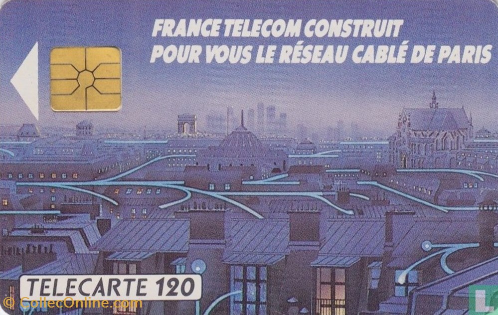 divers telecartes cartes telephoniques france reseau cable de paris gemplus 01 1 1988