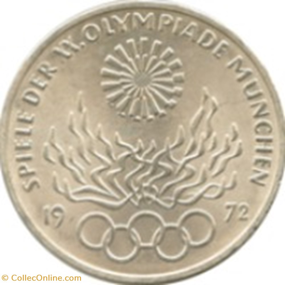 10 deutsche mark JO de Munich Flamme Allemagne 1972 (G) monnaies monde 10 deutsche mark jo de munich flamme allemagne 1972 g