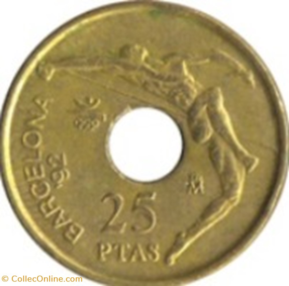 25 pesetas Saut en hauteur Espagne 1991 monnaies monde 25 pesetas saut en hauteur espagne 1991