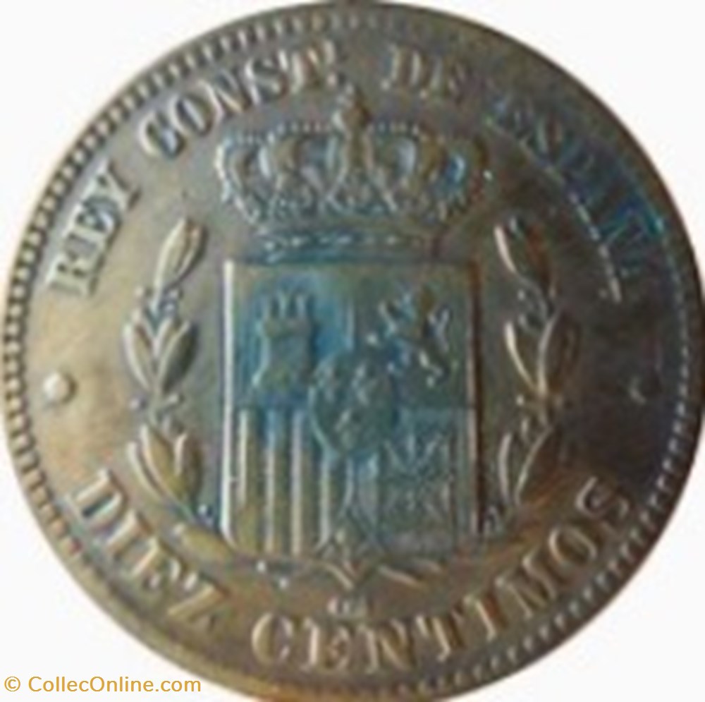 10 centimos Alphonse XII 1878 Espagne monnaies monde 10 centimos alphonse xii 1878 espagne
