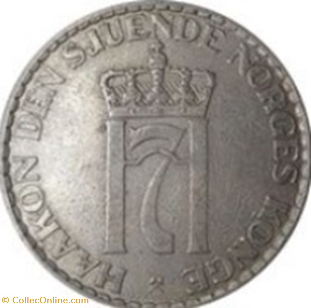 1 couronne Haakon VII Norvège 1956 monnaies monde 1 couronne haakon vii norvege 1956