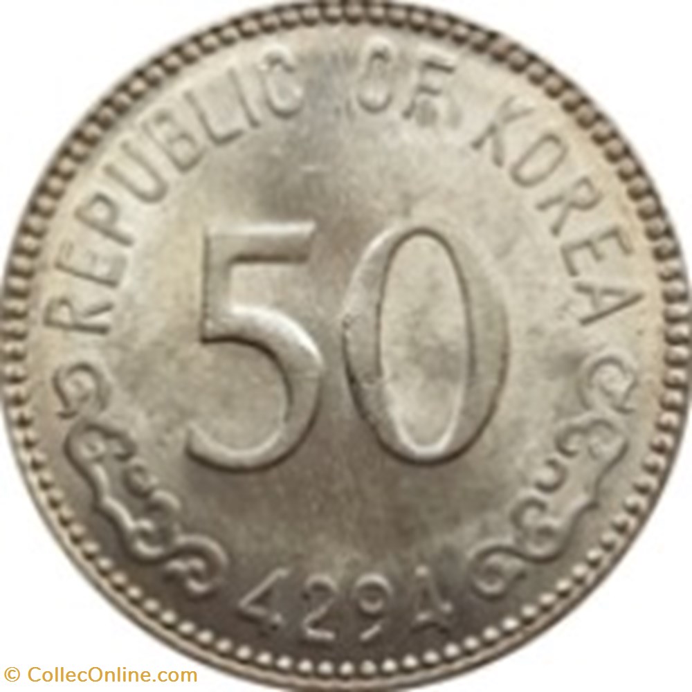 monnaies monde 50 hwan coree du sud 1961