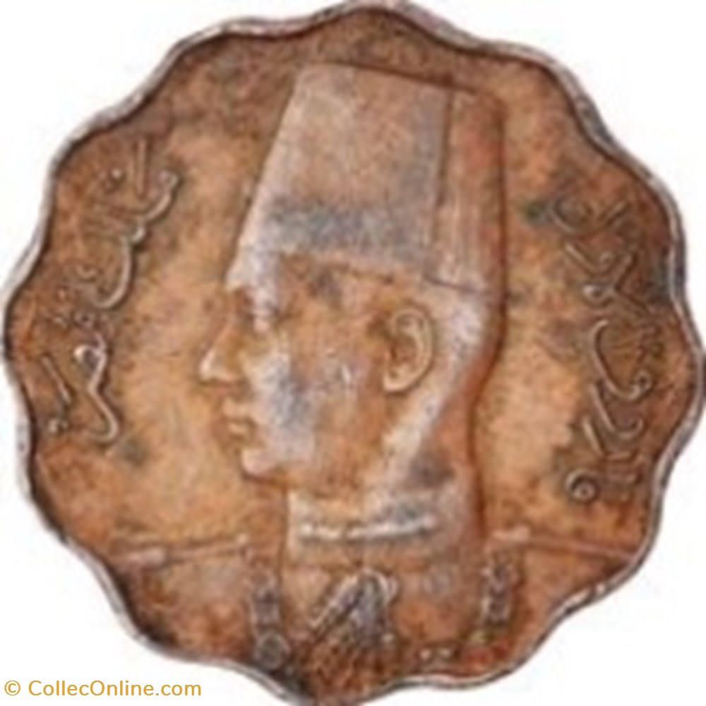 5 millièmes - Farouk 1943 Egypte monnaies monde 5 milliemes farouk 1943 egypte