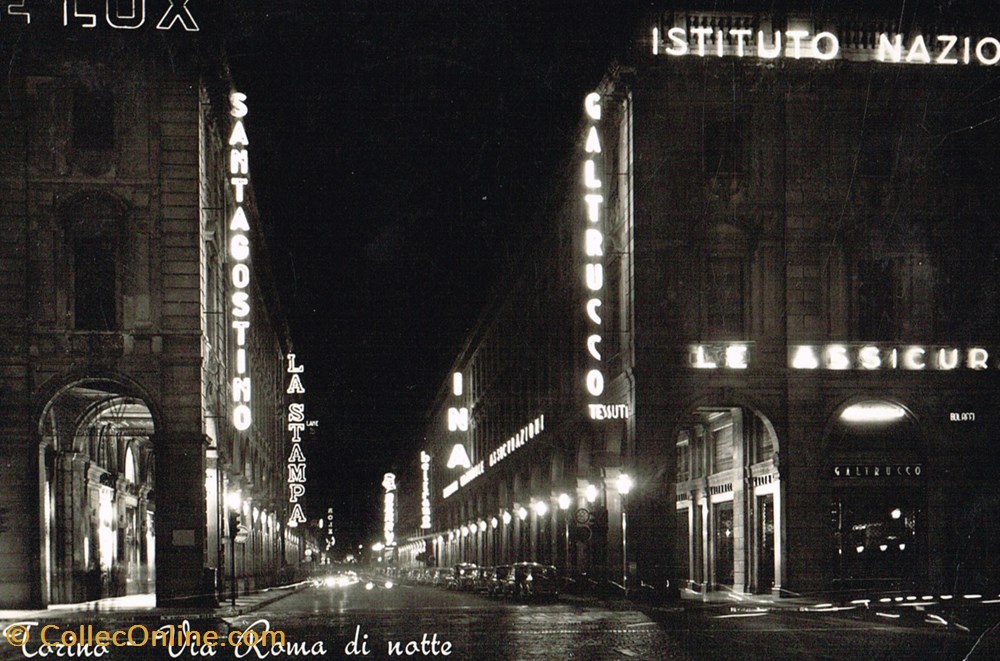 Italie-Turin-Via Roma di Notte cartes postales italie turin via roma di notte