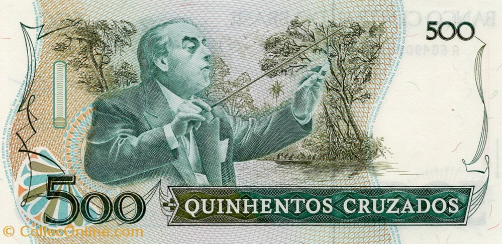 billets bresil 500 cruzados 1987