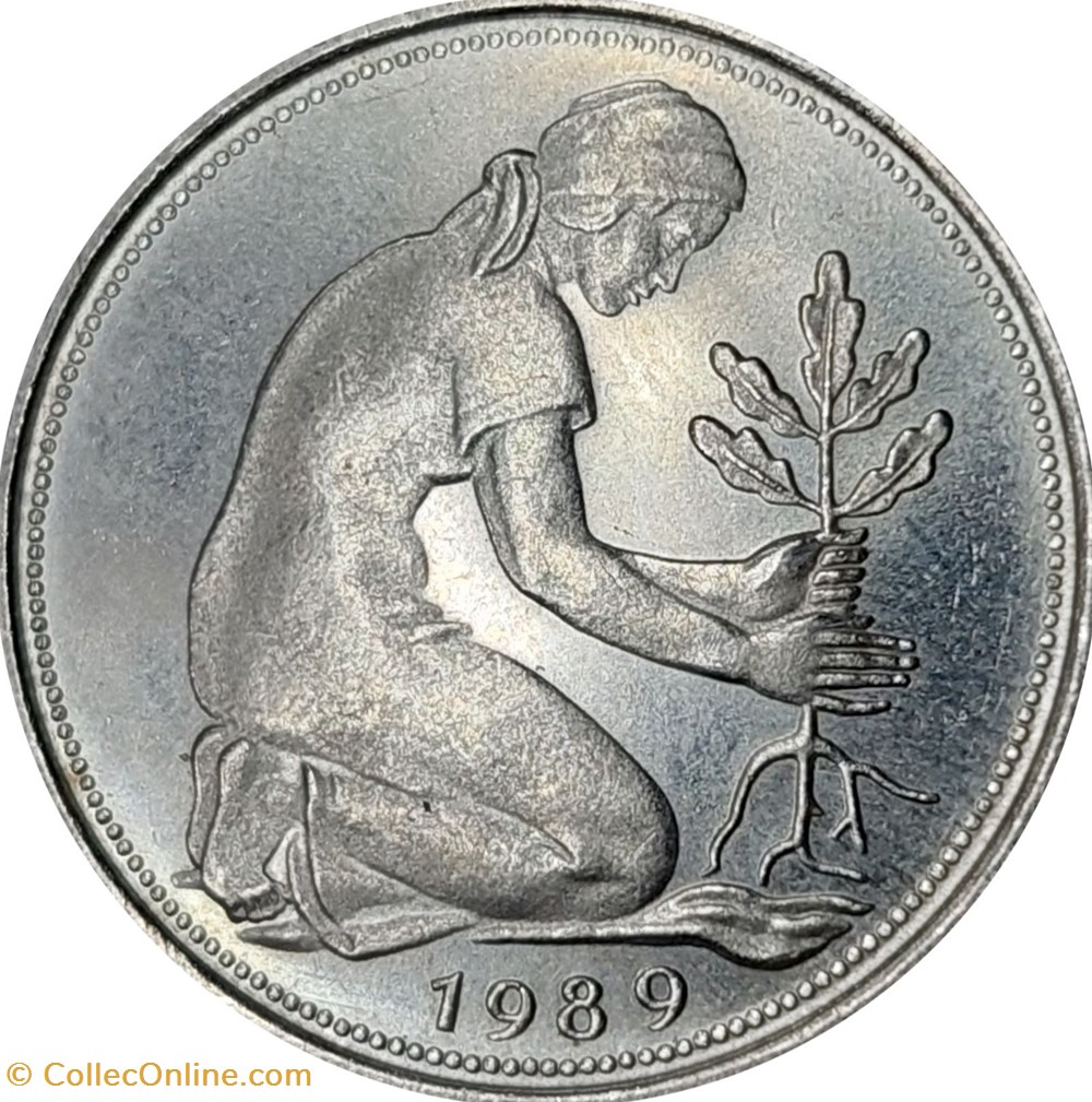 50 Pfennig Allemagne 1950 (G) monnaies monde 50 pfennig allemagne 1950 g
